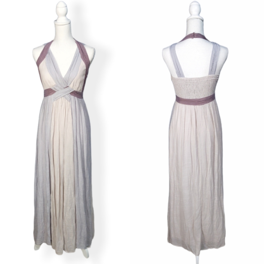 Altar'd State Gray Purple Halter Maxi Dress Small - Picture 1 of 10